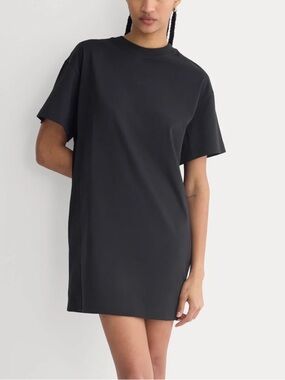 everlane cotton mockneck dress NWT Everlane The Cotton Mock Neck Dress Charcoal
